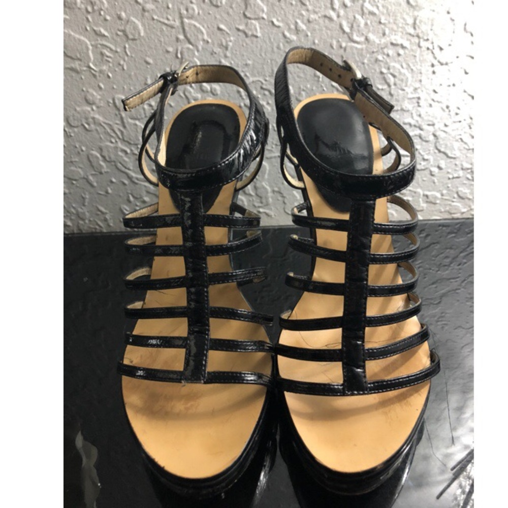 Michael Kors Black Patent Strappy Heels